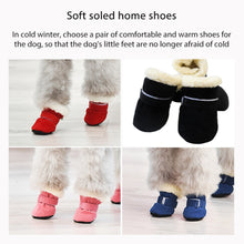 4 Pcs/Sets Winter Dog Shoes For Small Dogs Warm Fleece Puppy Pet Shoes Waterproof Dog Snow Boots Chihuahua Teddy Yorkie Shoes