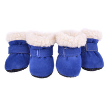 4 Pcs/Sets Winter Dog Shoes For Small Dogs Warm Fleece Puppy Pet Shoes Waterproof Dog Snow Boots Chihuahua Teddy Yorkie Shoes