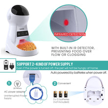 Iseebiz 3L Automatic Pet Feeder With Voice Record Pets Food Bowl For Medium Small Dog Cat LCD Screen Dispensers 4 Times One Day