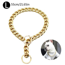 Metal Dogs Training Choke Chain Collars Luxury Pet Dog Collar Gold Chain Collar Necklace for Bulldog Small Medium Dogs