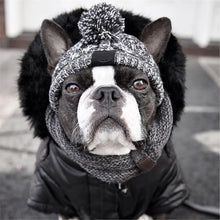 Winter Warm Dog Hats Windproof Knitting French Bulldog Hat For Dogs Chihuahua Hat Fluffy Ball Puppy Accessories Pet Hats