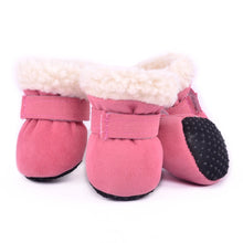 4 Pcs/Sets Winter Dog Shoes For Small Dogs Warm Fleece Puppy Pet Shoes Waterproof Dog Snow Boots Chihuahua Teddy Yorkie Shoes