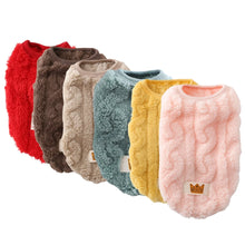 Fleece Pullover Pet Clothes Cute Wavy Double-sided Puppy Kitten Coats Sweater for Small Medium Dogs Cats Warm Winter Outfit