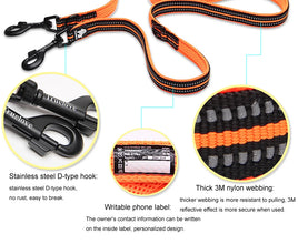 Truelove Pet Dog Leash Multi-function Reflective Hand Free Traction Rope  Suitable for Use with Collars and Chest Straps TLL2411