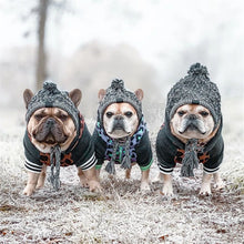 Winter Warm Dog Hats Windproof Knitting French Bulldog Hat For Dogs Chihuahua Hat Fluffy Ball Puppy Accessories Pet Hats