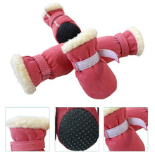 4 Pcs/Sets Winter Dog Shoes For Small Dogs Warm Fleece Puppy Pet Shoes Waterproof Dog Snow Boots Chihuahua Teddy Yorkie Shoes