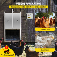 SucceBuy Automatic Chicken Coop Door Timer & Light Sensor W/2 Remote Controls Opening Farm 110-220V Chicken Pets Dog Door Opener
