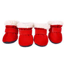 4 Pcs/Sets Winter Dog Shoes For Small Dogs Warm Fleece Puppy Pet Shoes Waterproof Dog Snow Boots Chihuahua Teddy Yorkie Shoes