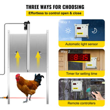 SucceBuy Automatic Chicken Coop Door Timer & Light Sensor W/2 Remote Controls Opening Farm 110-220V Chicken Pets Dog Door Opener