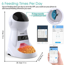 Iseebiz 3L Automatic Pet Feeder With Voice Record Pets Food Bowl For Medium Small Dog Cat LCD Screen Dispensers 4 Times One Day