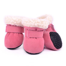 4 Pcs/Sets Winter Dog Shoes For Small Dogs Warm Fleece Puppy Pet Shoes Waterproof Dog Snow Boots Chihuahua Teddy Yorkie Shoes
