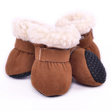 4 Pcs/Sets Winter Dog Shoes For Small Dogs Warm Fleece Puppy Pet Shoes Waterproof Dog Snow Boots Chihuahua Teddy Yorkie Shoes