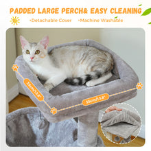 Multi-Level Cat Tree with 2 Cozy Condos, Hammock, Cat Scratching Pad, Large Cat Tower, Cat Scratching Post for Indoor, Cat House