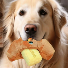 Hiddening Food Sniffing Toy Interactive Dog Chew Toy Croissant Bread Squeaking Sound Plush Toys Pets Exercise Supplies