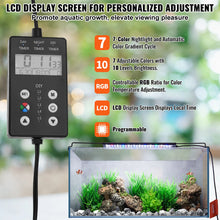 VEVOR Aquarium Light with LCD Monitor 14W Full Spectrum Fish Tank Light with 24/7 Natural Mode Adjustable Brightness 12