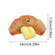 Hiddening Food Sniffing Toy Interactive Dog Chew Toy Croissant Bread Squeaking Sound Plush Toys Pets Exercise Supplies