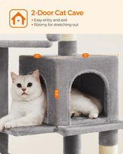 Feandrea Cat Tree, 44.1-Inch Cat Tower for Indoor Cats, Multi-Level Cat Condo with 4 Scratching Posts, 2 Perches, Hammock,Cave