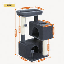 Multi-Level Cat Tree Tower with Sisal Scratching Posts Soft Padded Perch Large Cat Condo for Indoor Kitten Bed House Cat Toys
