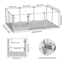 Ex-large Whelping Playpen Clear Acrylic Dog Playpen Exercise Fence with Waterproof Fertility Pad for Pets