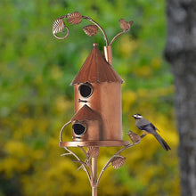 Birdhouse Garden Stakes Outdoor Decor Metal Bird House Art Crafts Bird Feeders Miniatures for Outdoor Garden Decorations