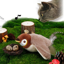 Interactive Cat Toys Flapping Wings(no Flying) Sparrow Catnip Toys Simulated Chirping Bird with Vibration Sensor for Cats