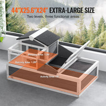 SucceBuy 3-Room Tortoise House Tortoise Habitat Wooden Enclosure Indoor Outdoor Openable Roof Large Reptile Cage44