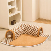 Large Cat Tunnel Bed 2 In 1 Cat Bed Cave With Plush Ball Tunnel Cat Nest Cushion Cat Toy For Kitten Puppy Cat Ferret Cat Bed Can