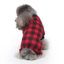 Pet Christmas Pajamas Red Black Buffalo Plaid Jumpsuit Dog Cat Soft Winter Clothes Puppy Doggie Checkered Sweater Apparel