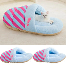 Winter Cat Cave Bed Plush Slippers Cat Sleeping House Semi-Enclosed Design Pet Sleeping Tool For Dogs Cats Rabbits And Other