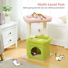 H68cm Small Cat Tree Condo for Indoor Hanging Ball Tower Large Top Perch Warm Cozy Home Sisal Scratching Post rascadores de gato