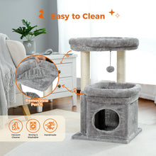 H68cm Small Cat Tree Condo for Indoor Hanging Ball Tower Large Top Perch Warm Cozy Home Sisal Scratching Post rascadores de gato