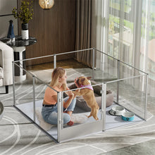 Extra Large Dog Playpen Acrylic Enclosure Pet Animal Bunny Ferrets Dog Fence Cage Pet Whelping Box with Waterproof Fertility Pad