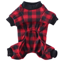 Pet Christmas Pajamas Red Black Buffalo Plaid Jumpsuit Dog Cat Soft Winter Clothes Puppy Doggie Checkered Sweater Apparel