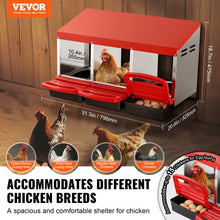 SucceBuy Chicken Nest Box Stable & Corrosion-Resistant Metal Boxes with Inclined Nesting Boxes Fit for Different Chicken Breeds