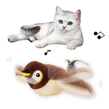 Interactive Cat Toys Flapping Wings(no Flying) Sparrow Catnip Toys Simulated Chirping Bird with Vibration Sensor for Cats
