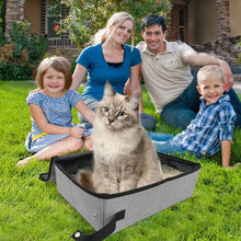 Sturdy Collapsible Cat Litter Box Foldable Cat Litter Box With Zipper Lid Travel Litter Box For Kitties Oxford Cloth  PP Board