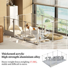Ex-large Whelping Playpen Clear Acrylic Dog Playpen Exercise Fence with Waterproof Fertility Pad for Pets