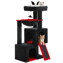 Multi-Level Cat Tree with 2 Cozy Condos, Hammock, Cat Scratching Pad, Large Cat Tower, Cat Scratching Post for Indoor, Cat House