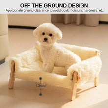 Mewoofun Soft Cat Pads Wooden Pet Bed With Plush for Cats and  Litter Small Dogs Pet Nest Four Seasons Cat Dog sofa Pet Supplies