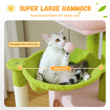 Multi-Level Cat Tree with 2 Cozy Condos, Hammock, Cat Scratching Pad, Large Cat Tower, Cat Scratching Post for Indoor, Cat House