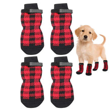4PCS Double Side Anti-Slip Dog Socks with Adjustable Straps for Pet Paw Protector for Puppy Small Medium Large Dogs Indoor Wear