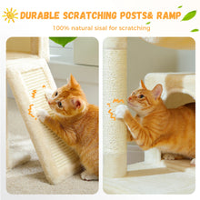 Multi-Level Cat Tree with 2 Cozy Condos, Hammock, Cat Scratching Pad, Large Cat Tower, Cat Scratching Post for Indoor, Cat House
