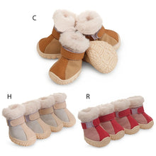 Warm Dog Snow Boots Winter Dog Shoes for Small Medium Dogs Puppies Dog Boots Paw Protectors with Anti-Slip Sole and Plush Lining