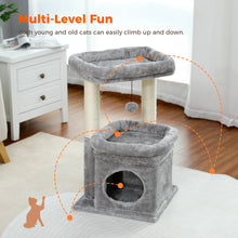 H68cm Small Cat Tree Condo for Indoor Hanging Ball Tower Large Top Perch Warm Cozy Home Sisal Scratching Post rascadores de gato
