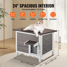 VEVOR Outdoor Cat House Weatherproof, Feral Cat Shelter for Cats Outdoor Wooden Cat Rabbit House with All-Round Foam Insulated