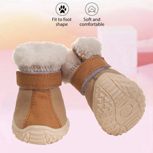 Warm Dog Snow Boots Winter Dog Shoes for Small Medium Dogs Puppies Dog Boots Paw Protectors with Anti-Slip Sole and Plush Lining