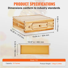 SucceBuy Bee Hive Deep Box Starter Kit 100% Beeswax Coated Natural Cedar Wood Langstroth Beehive Kit Transparent Acrylic