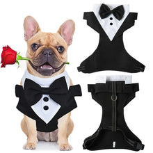Dogs Tuxedo Wedding Party Suit Dog Formal Tuxedo with Bow Tie and Traction Rope Dog Outfit Wedding Attire Dog Tuxedo for Puppy