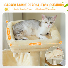 Multi-Level Cat Tree with 2 Cozy Condos, Hammock, Cat Scratching Pad, Large Cat Tower, Cat Scratching Post for Indoor, Cat House