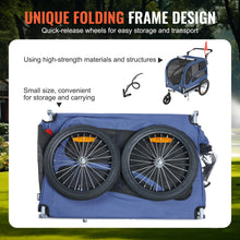 SucceBuy 100 lbs Dog Bike Trailer 2-in-1 Pet Stroller Cart Bicycle Carrier with Wheels Coupler Reflectors Flag for Dogs Travel